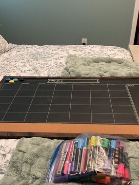 Magnetic Weekly Chalkboard Planner - Black+ chalk